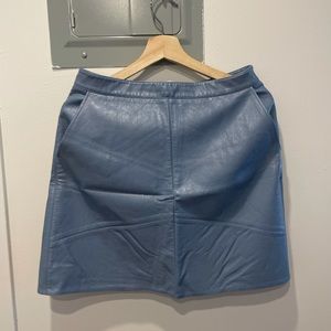 FOR SALE ZARA Blue faux A-line leather skirt sz M